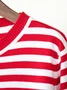 Women Striped Long Sleeve Comfy Street Split Joint Sweater