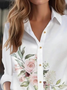 Shirt Collar Regular Sleeve Long Sleeve Floral Buckle Regular Loose Button Up Shirt Shirt For Women