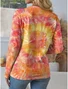 Casual Tie-Dye Pattern Crew Neck Long Sleeve T-shirt