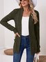 Women Spring/Fall Outerwear Vintage Split Joint Plain Long Sleeve Jacket
