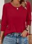Vintage Geometric V Neck Long Sleeve T-shirt