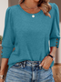 Vintage Geometric V Neck Long Sleeve T-shirt