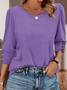 Vintage Geometric V Neck Long Sleeve T-shirt