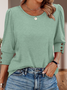 Vintage Geometric V Neck Long Sleeve T-shirt