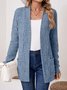 Women Spring/Fall Outerwear Vintage Split Joint Plain Long Sleeve Jacket
