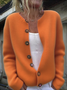 Women Wool/Knitting Plain Long Sleeve Comfy Casual Cardigan