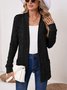 Women Spring/Fall Outerwear Vintage Split Joint Plain Long Sleeve Jacket