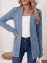 Women Spring/Fall Outerwear Vintage Split Joint Plain Long Sleeve Jacket