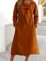 Women Plain Spring/Fall Dress V Neck Long Sleeve A-Line Dress