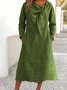 Women Plain Spring/Fall Dress V Neck Long Sleeve A-Line Dress