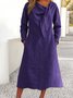 Women Plain Spring/Fall Dress V Neck Long Sleeve A-Line Dress