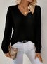 Women Wool Plain Long Sleeve Comfy Casual Jacquard Sweater
