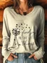 Vintage Sunflower Crew Neck Long Sleeve T-shirt