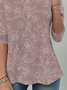 Casual Floral Crew Neck Long Sleeve T-shirt