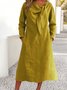 Women Plain Spring/Fall Dress V Neck Long Sleeve A-Line Dress