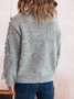 Women Cotton Geometric Long Sleeve Comfy Casual Sweater