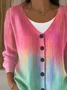 Women Abstract Long Sleeve Comfy Casual Printing Cardigan