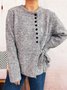 Women Cotton Plain Long Sleeve Comfy Casual Sweater