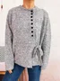 Women Cotton Plain Long Sleeve Comfy Casual Sweater