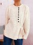 Women Cotton Plain Long Sleeve Comfy Casual Sweater