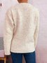 Women Cotton Plain Long Sleeve Comfy Casual Sweater