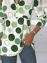 Shirt Collar Long Sleeve Geometric Regular Loose Shirt For Women