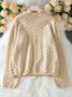 Women Cotton Plain Long Sleeve Comfy Casual Sweater