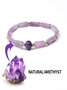 Natural Amethyst Square Column Stitching Bracelet Round Bead Amethyst Bracelet