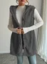 Women Cotton Plain Sleeveless Comfy Casual Cardigan