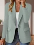 Women Plain Spring/Fall Outerwear Vintage Split Joint Long Sleeve Regular Blazer
