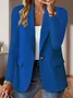 Women Plain Spring/Fall Outerwear Vintage Split Joint Long Sleeve Regular Blazer