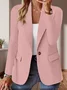 Women Plain Spring/Fall Outerwear Vintage Split Joint Long Sleeve Regular Blazer