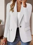 Women Plain Spring/Fall Outerwear Vintage Split Joint Long Sleeve Regular Blazer
