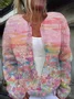 Women Abstract Long Sleeve Comfy Casual Printing Cardigan