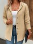 Women Spring/Fall Outerwear Casual Plain Long Sleeve Hoodie Jacket