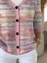 Women Cotton Ombre Long Sleeve Comfy Casual Cardigan