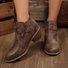 Vintage Plain Slip On Block Heel Classic Boots