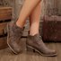 Vintage Plain Slip On Block Heel Classic Boots