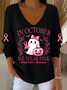 Women Cotton Text Letters Long Sleeve Comfy Casual Sweater