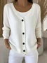 Women Plain Long Sleeve Comfy Casual Cardigan