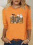 Vintage Animal Crew Neck Long Sleeve T-shirt