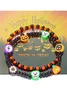 Halloween Bracelet Amazon Hot Sale Rice Bead Orange Pumpkin Skull Pendant Set Hand Jewelry