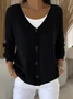 Women Plain Long Sleeve Comfy Casual Cardigan