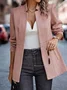Women Spring/Fall Outerwear Casual Split Joint Geometric Long Sleeve Shawl Collar Jacket