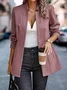 Women Spring/Fall Outerwear Casual Split Joint Geometric Long Sleeve Shawl Collar Jacket