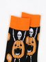 Halloween Plus Size Cotton Socks Autumn And Winter New Witch Pumpkin Castle Mid-tube Socks