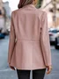 Women Spring/Fall Outerwear Casual Split Joint Geometric Long Sleeve Shawl Collar Jacket
