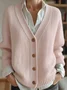 Women Plain Long Sleeve Comfy Vintage Cardigan