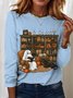 Vintage Halloween Crew Neck Long Sleeve T-shirt