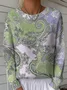 Women Paisley Long Sleeve Comfy Vintage Sweater